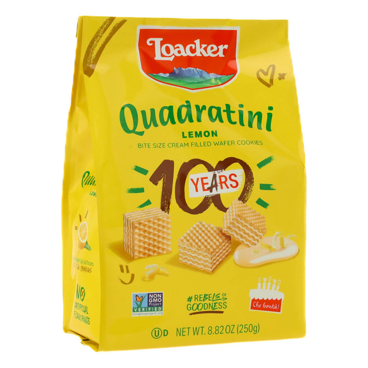 Quadratini Lemon, Crème-Filled Wafer Cookies, 8.82 oz. Bag
