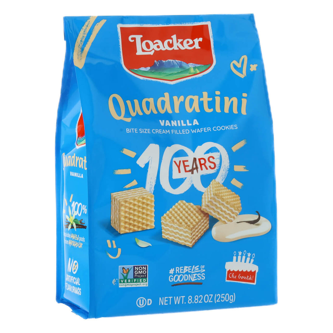 Quadratini Vanilla, Creme-Filled Wafer Cookies, 8.82 oz. Bag
