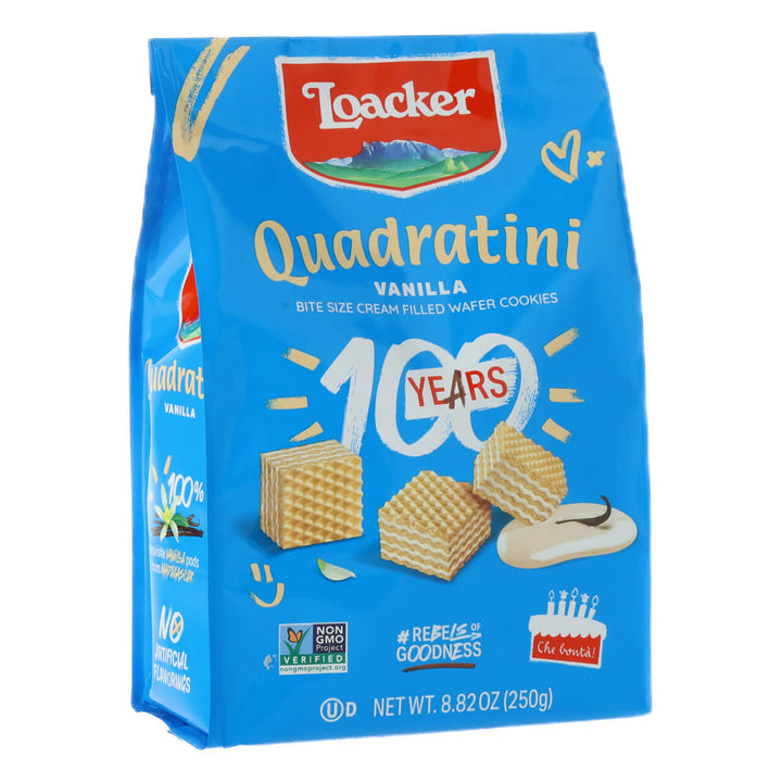 Quadratini Vanilla, Creme-Filled Wafer Cookies, 8.82 oz. Bag