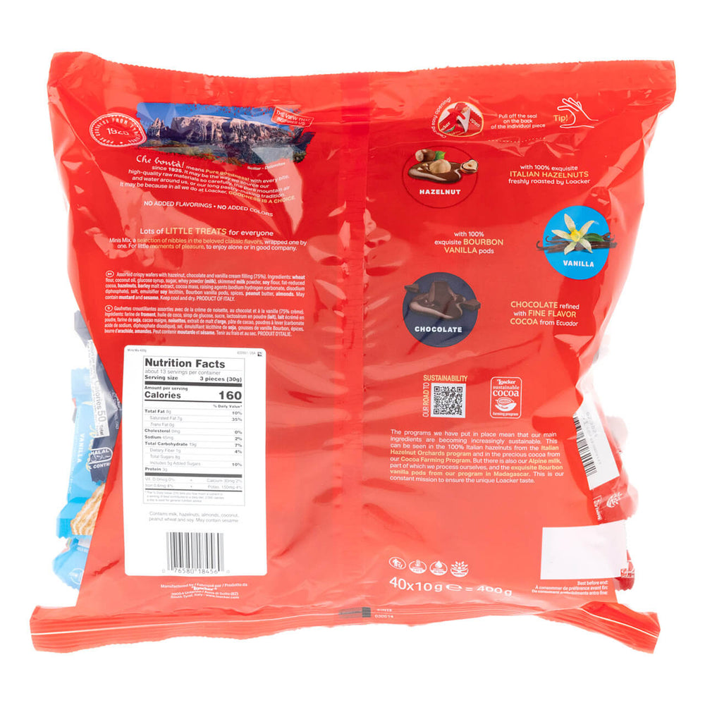 Minis, Variety Pack of Creme-Filled Wafer Cookies, 40-ct, Bag - Nutrition Facts Panel