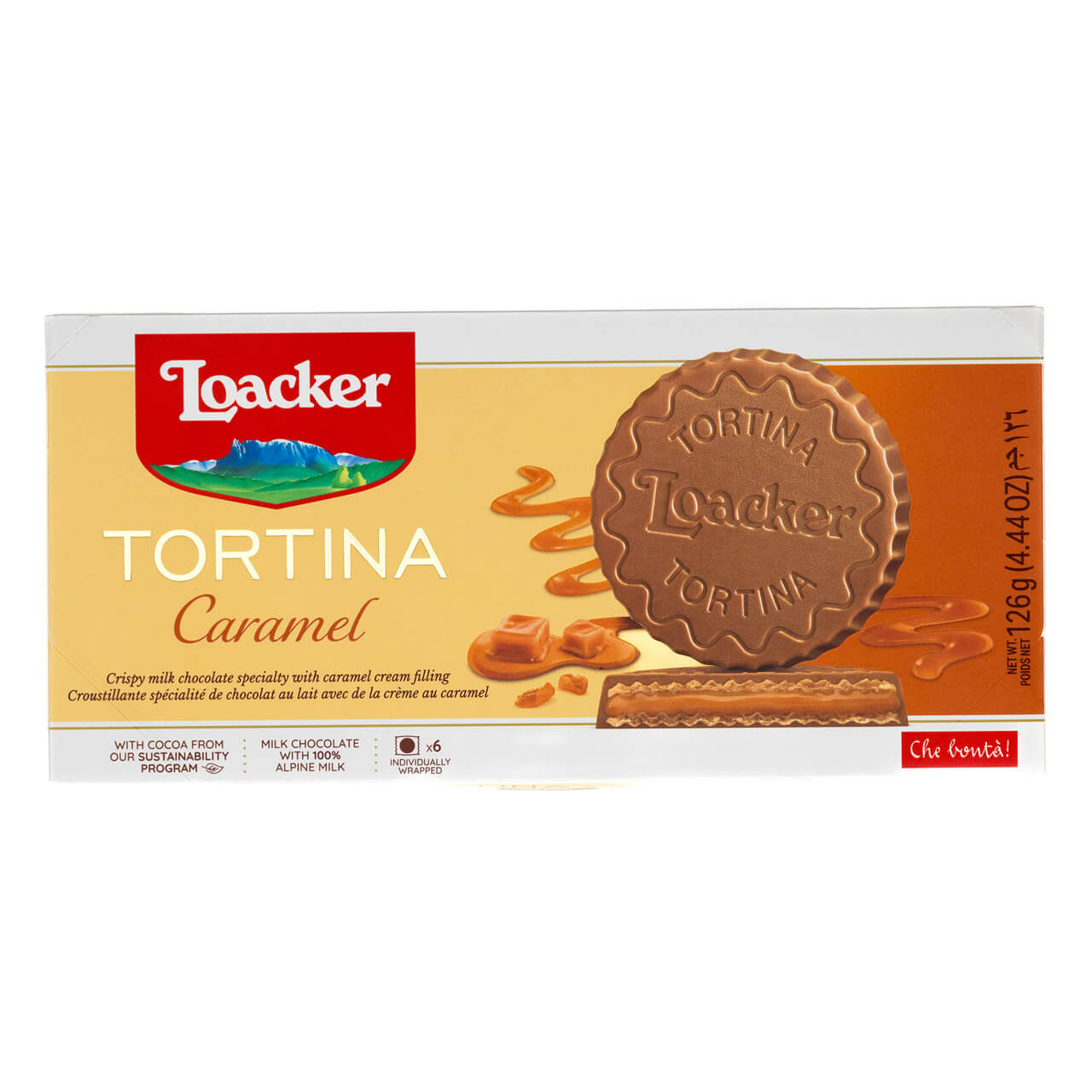 Loacker Tortina Premium Chocolate YYF14 Coated Wafer, Dark Noir 125g/4