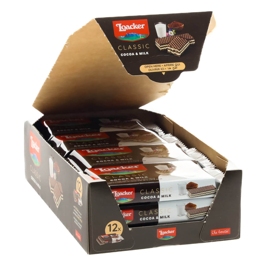 Classic Cocoa & Milk Wafers,  Box of 12 (Wholesale)