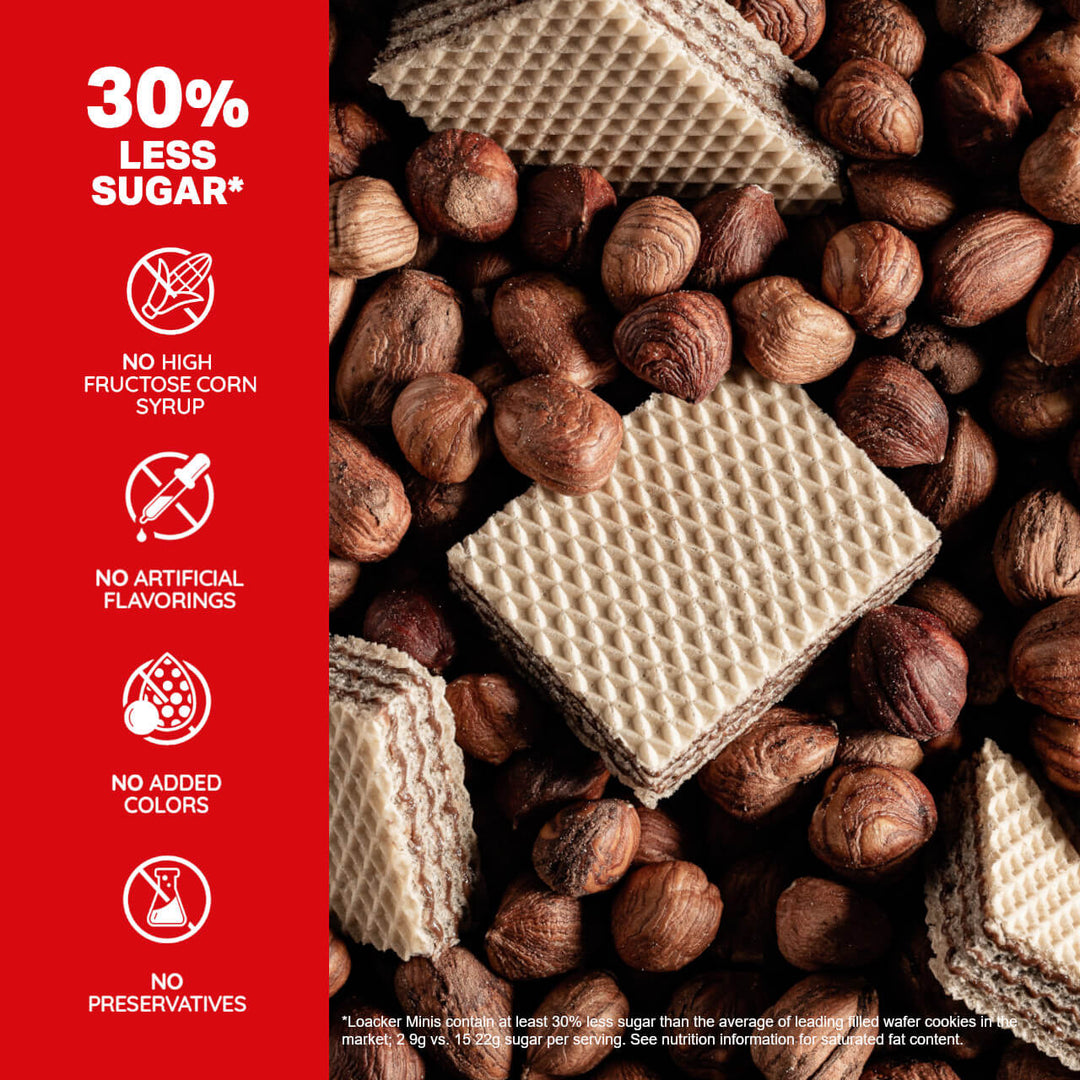 Minis Wafer Cookies, Premium Cream Hazelnut, 200 Individually Wrapped Snack Packs (Wholesale)