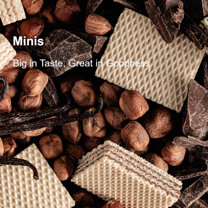 Minis Wafer Cookies, Premium Cream Hazelnut, 200 Individually Wrapped Snack Packs (Wholesale)
