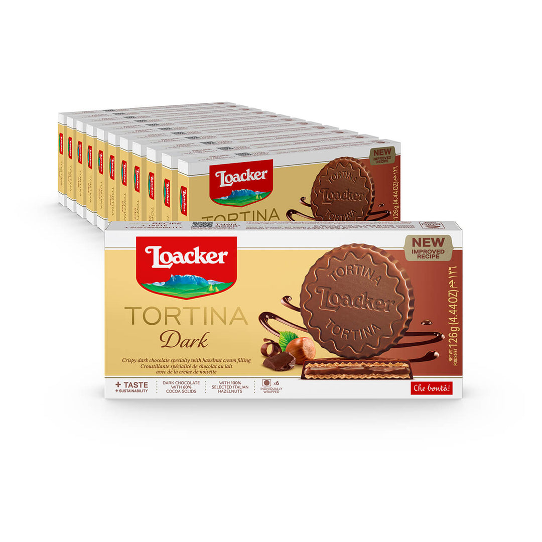Tortina Dark, Chocolate Coated Wafer Specialty, 4.44 oz. Box (Wholesale)
