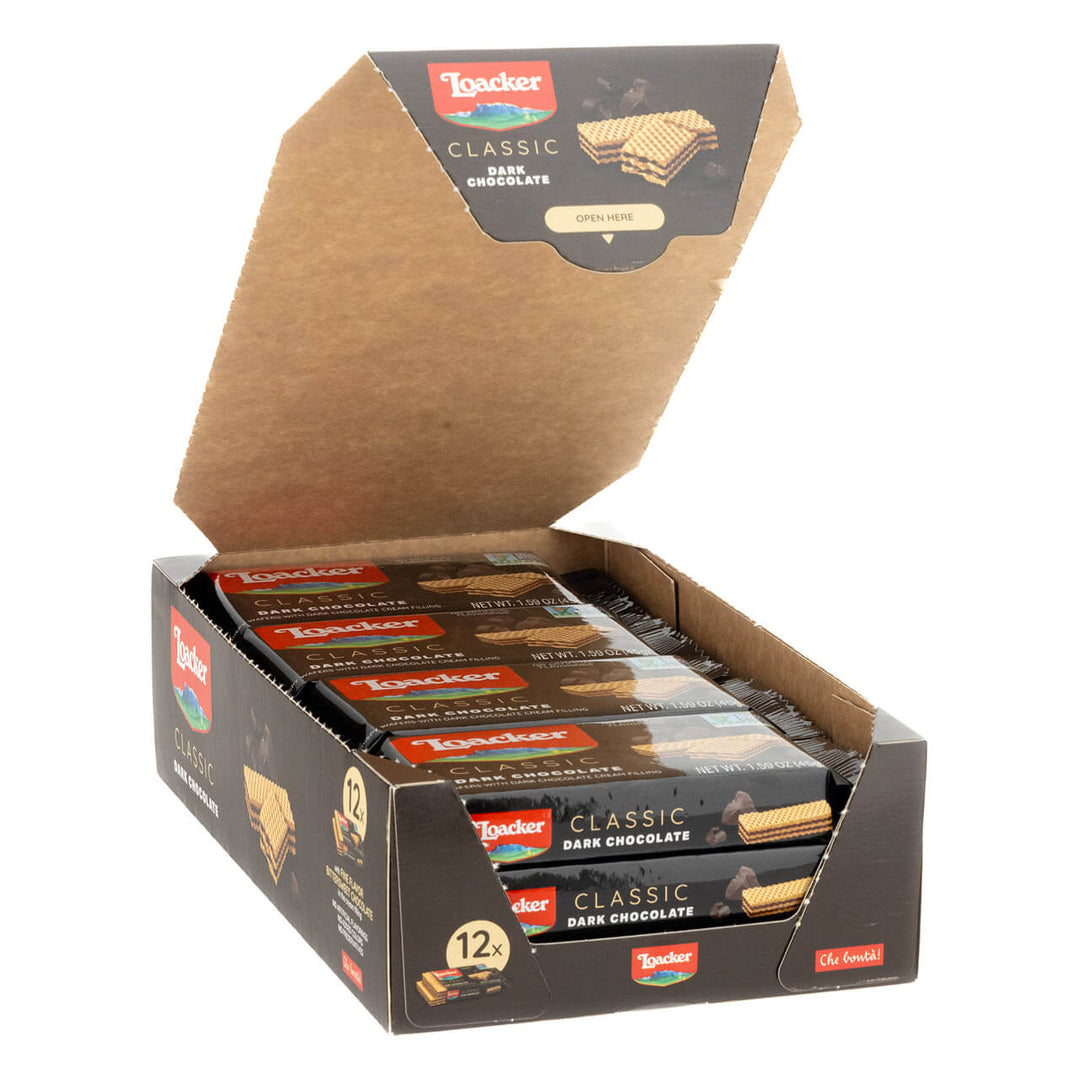Classic Dark Chocolate Wafers,  Box of 12 (Wholesale)