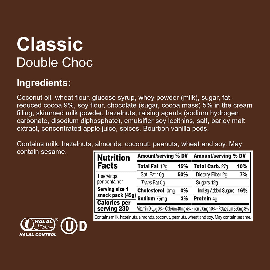 Classic Double Choc Wafers,  Box of 12 (Wholesale)