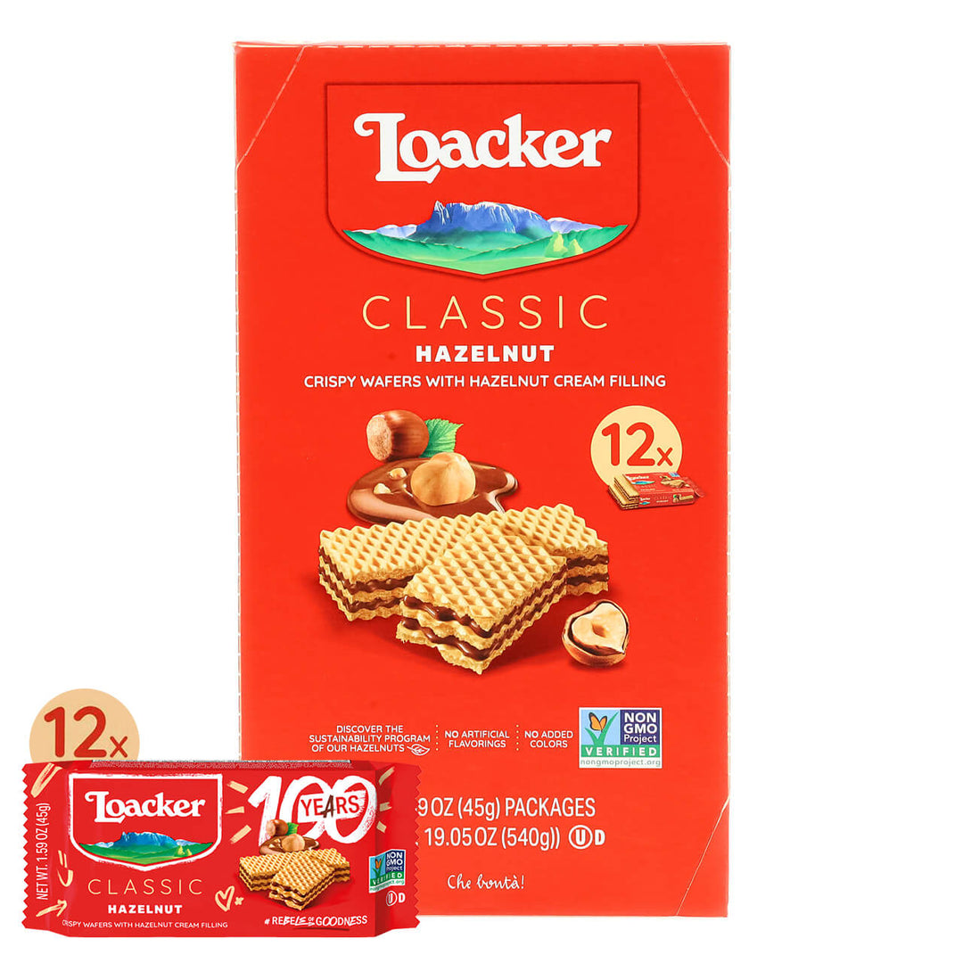 Classic Hazelnut Wafers,  Box of 12 (Wholesale)