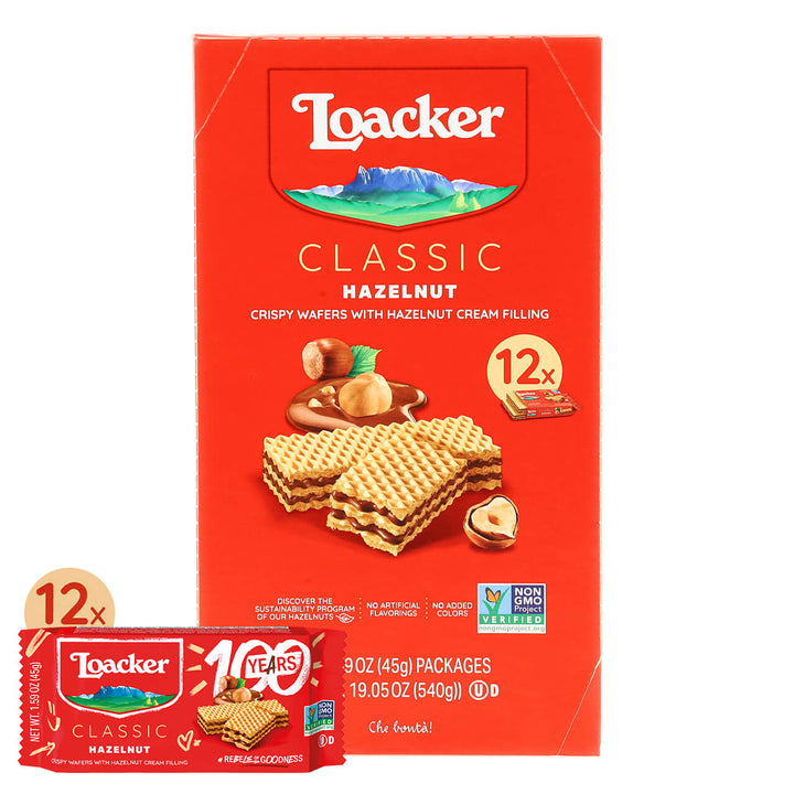 Classic Hazelnut Wafers,  Box of 12 (Wholesale)