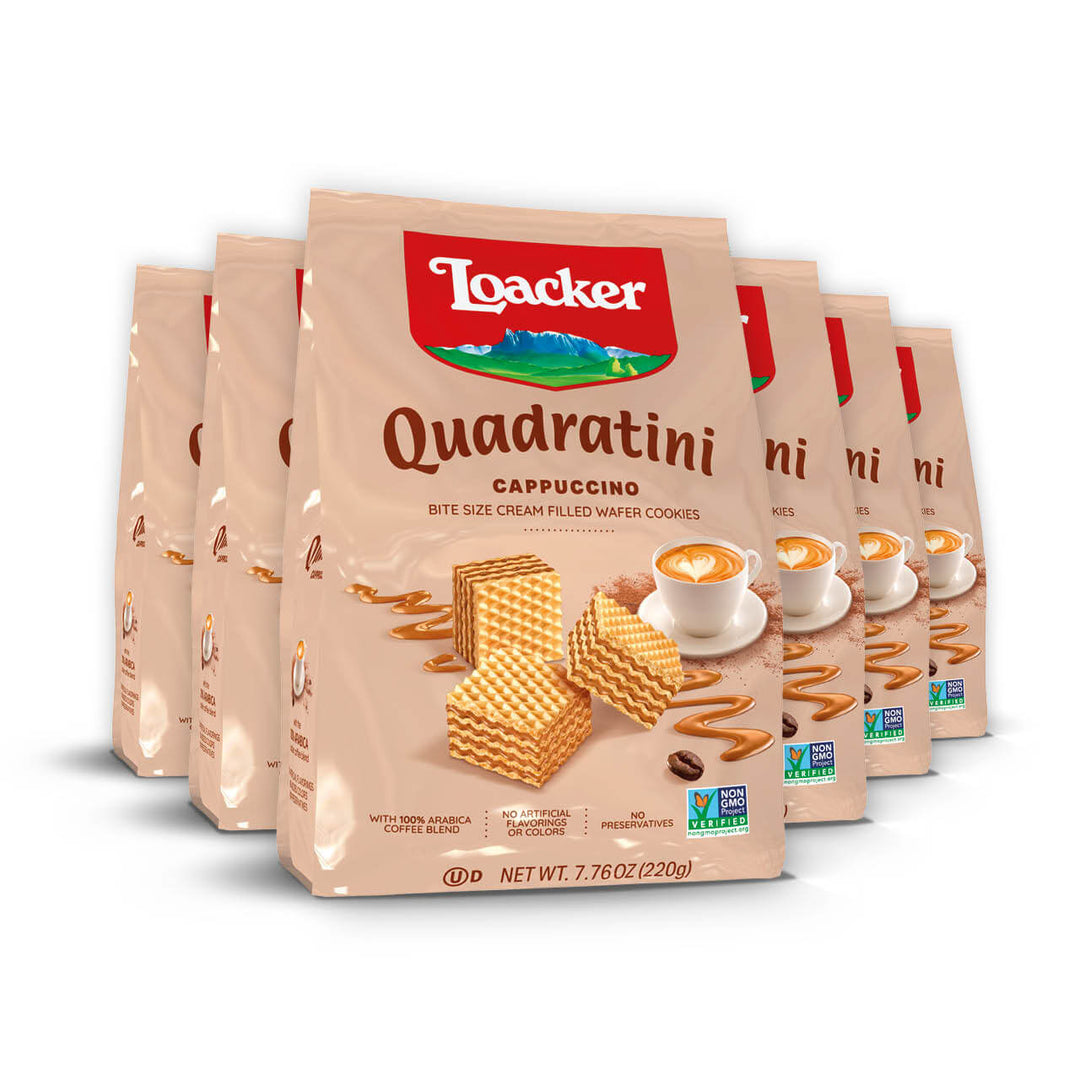 Quadratini Cappuccino, Creme-Filled Wafer Cookies, 7.76 oz. Bag (Wholesale)