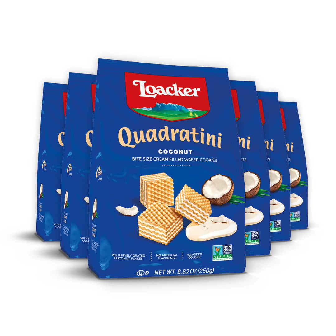 Quadratini Coconut, Creme-Filled Wafer Cookies, 8.82 oz. Bag (Wholesale)