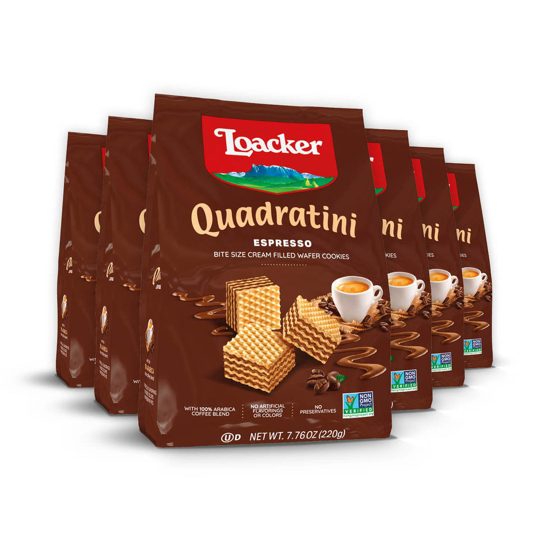 Quadratini Espresso, Creme-Filled Wafer Cookies, 7.76 oz. Bag (Wholesale)
