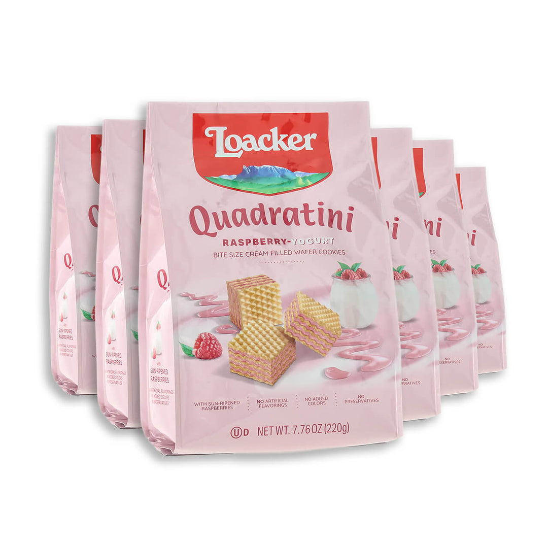 Quadratini Raspberry-Yogurt, Creme-Filled Wafers, 7.76 oz. Bag (Wholesale)