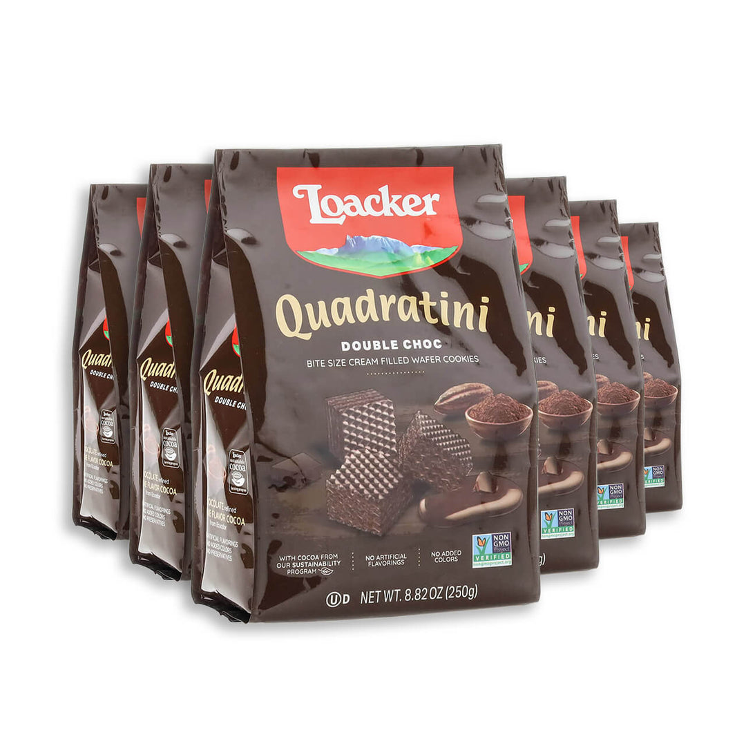 Quadratini Double Chocolate, Creme-Filled Wafer Cookies, 8.82 oz. Bag (Wholesale)