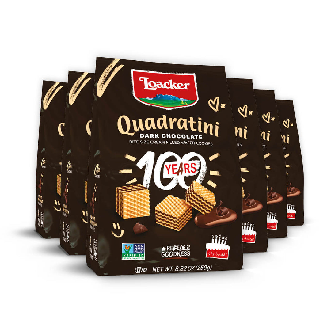 Quadratini Dark Chocolate, Creme-Filled Wafer Cookies, 8.82 oz. Bag (Wholesale)