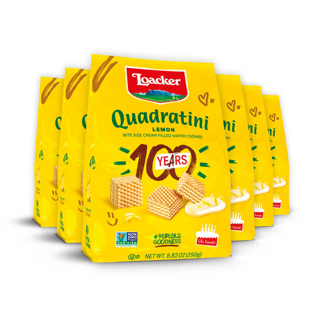 Quadratini Lemon, Crème-Filled Wafer Cookies, 8.82 oz. Bag (Wholesale)