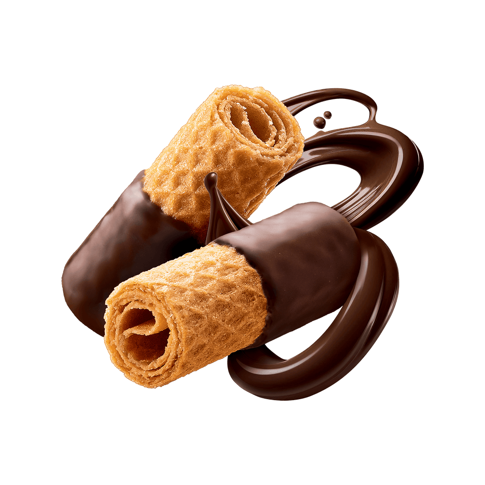 Two chocolate-dipped pastries 