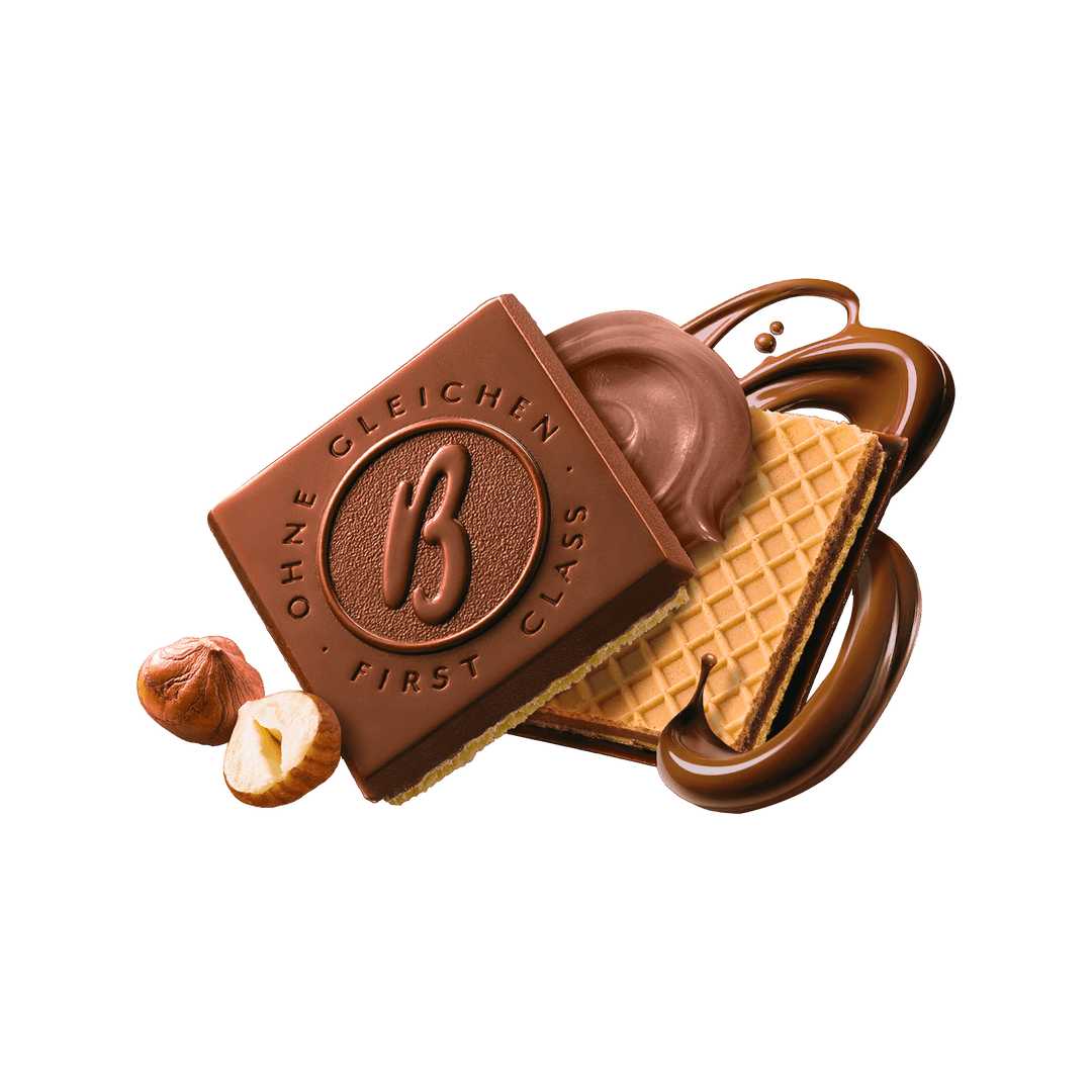 Chocolate bar with a wafer and nuts 