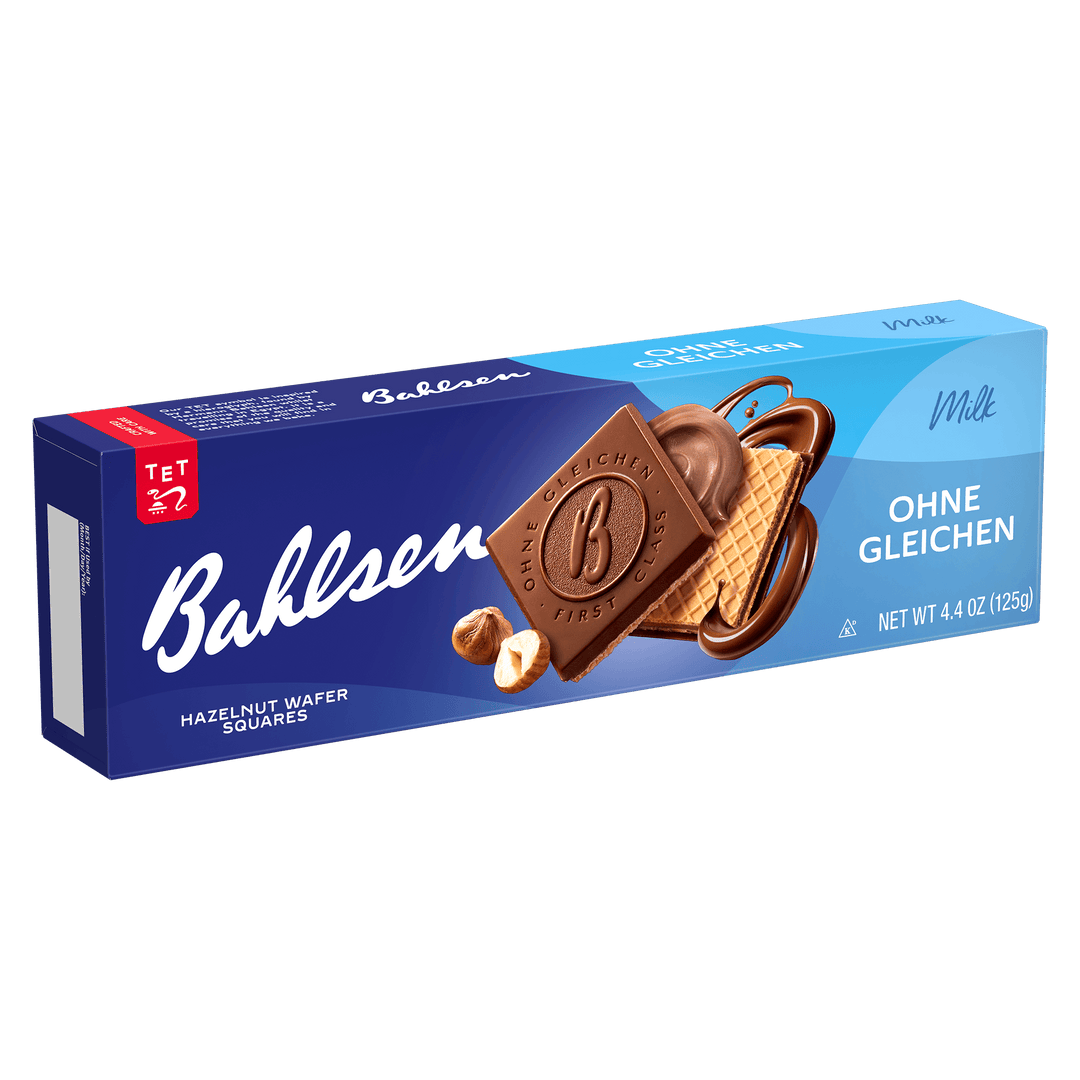 Box of Bahlsen hazelnut wafer squares 