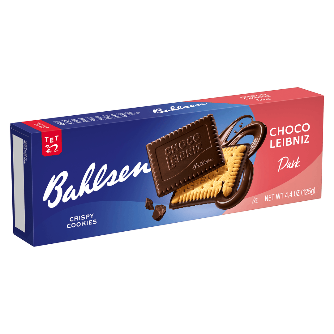 Bahlsen Choco Leibniz cookie packaging on a white background