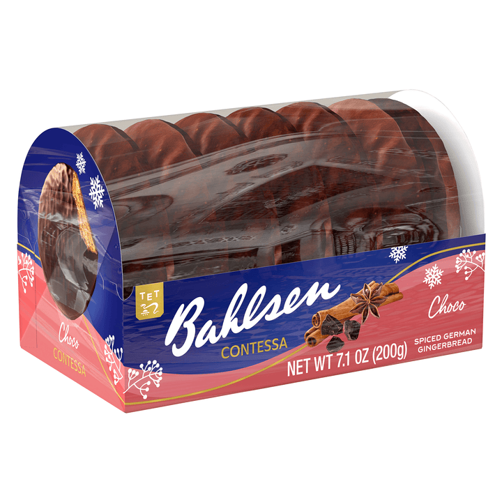 Bahlsen Contessa Choco Spiced German Gingerbread packaging on a white background