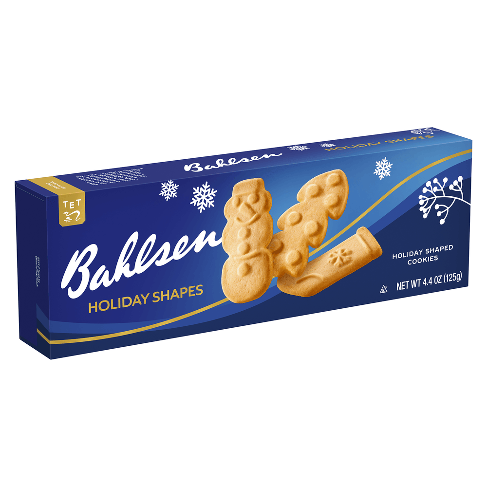 Buhlsen Holiday Shapes cookies packaging on a white background