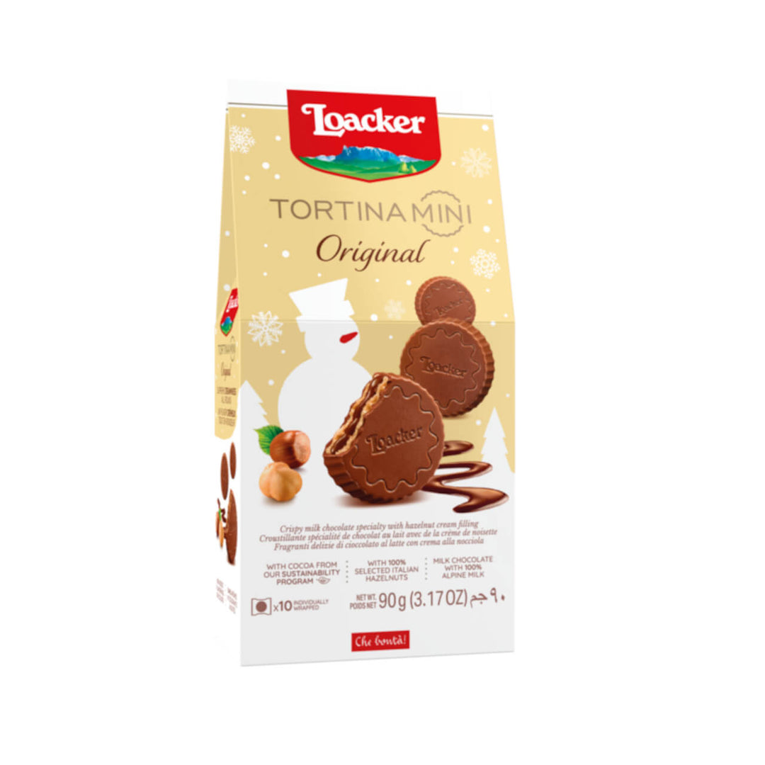 Tortina Mini Original, Chocolate Coated Wafer, 3.17 oz. Holiday Bag
