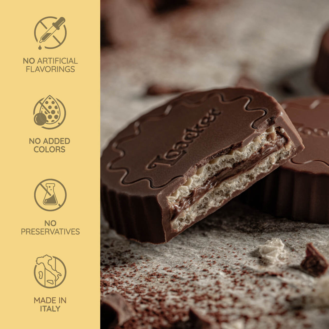 Tortina Mini Original, Chocolate Coated Wafer, 3.17 oz. Holiday Bag - No Artificial Flavorings; No Added Colors; No Preservative; Made in Italy