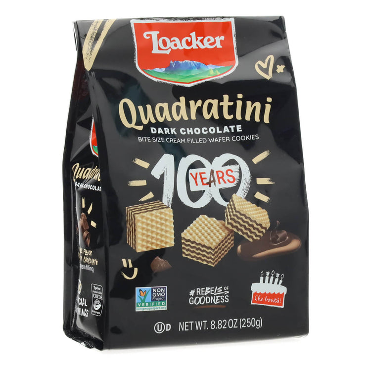 Quadratini Dark Chocolate, Creme-Filled Wafer Cookies, 8.82 oz. Bag