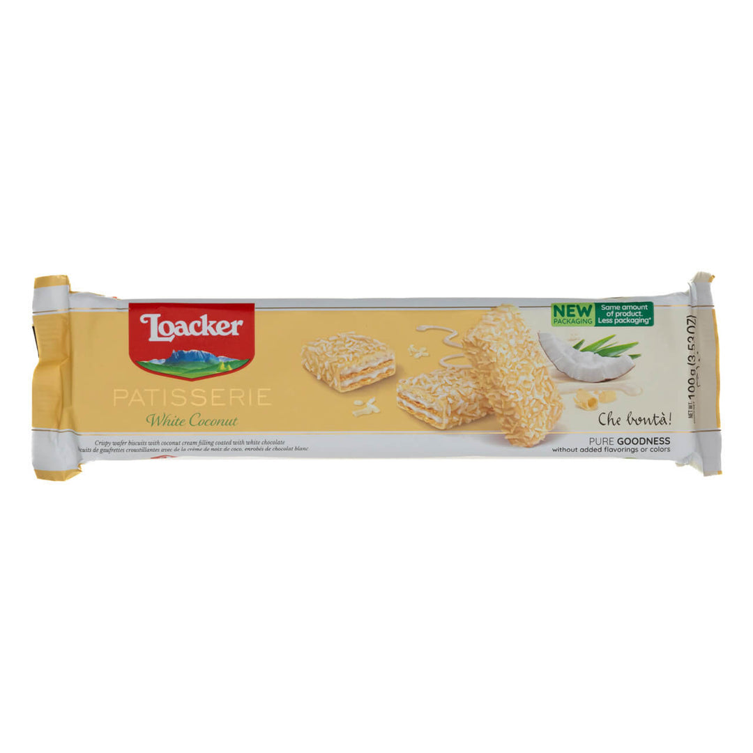 Patisserie White Coconut, Chocolate Coated Specialty, 3.53 oz. Box