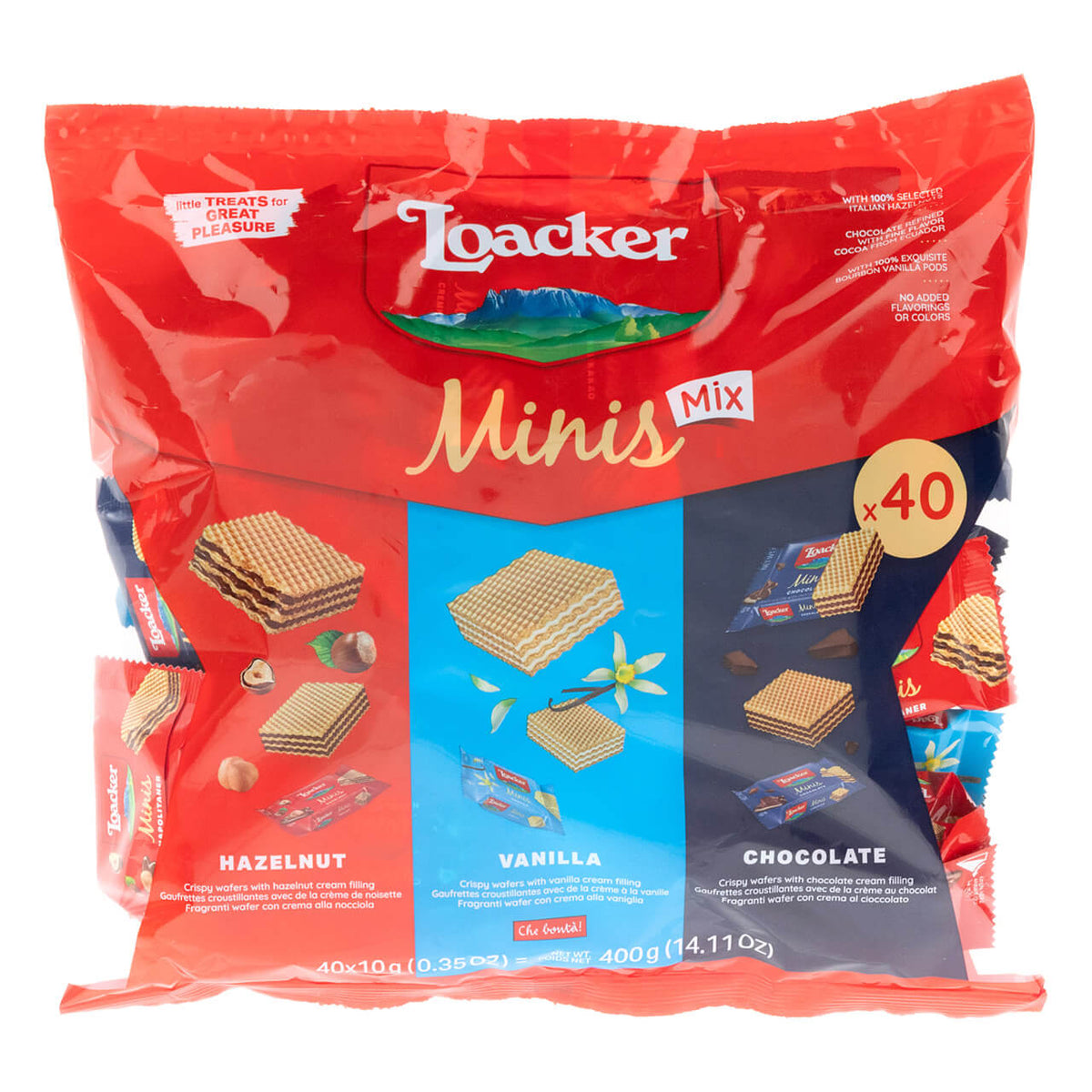 Minis, Variety Pack of Creme-Filled Wafer Cookies, 40-ct, Bag – LoackerUSA