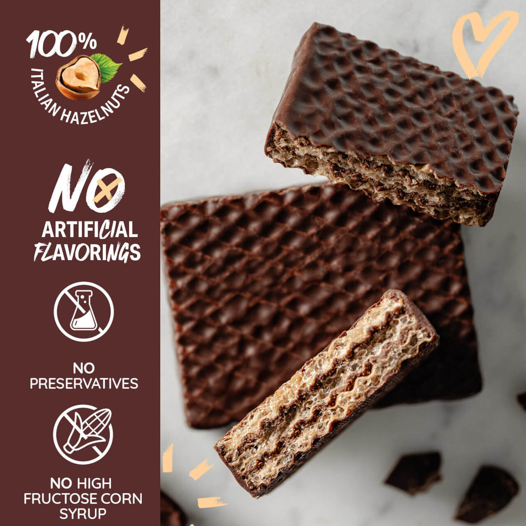 Chocolaterie Milk Chocolate, Chocolate Covered Wafer Squares, 12-ct. Bag -100% Italian Hazelnuts; No Artificial Flavorings; No Preservatives; No high fructose corn syrup