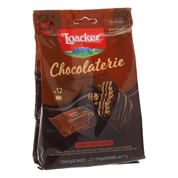 Chocolaterie Dark Chocolate, Chocolate Covered Wafer Squares, 12-ct. Bag