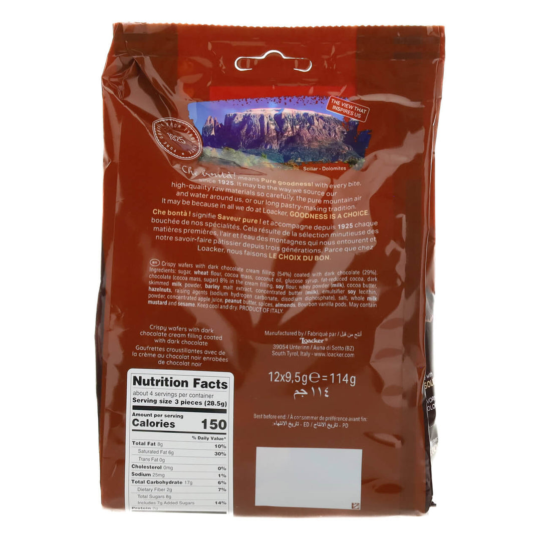Chocolaterie Dark Chocolate, Chocolate Covered Wafer Squares, 12-ct. Bag