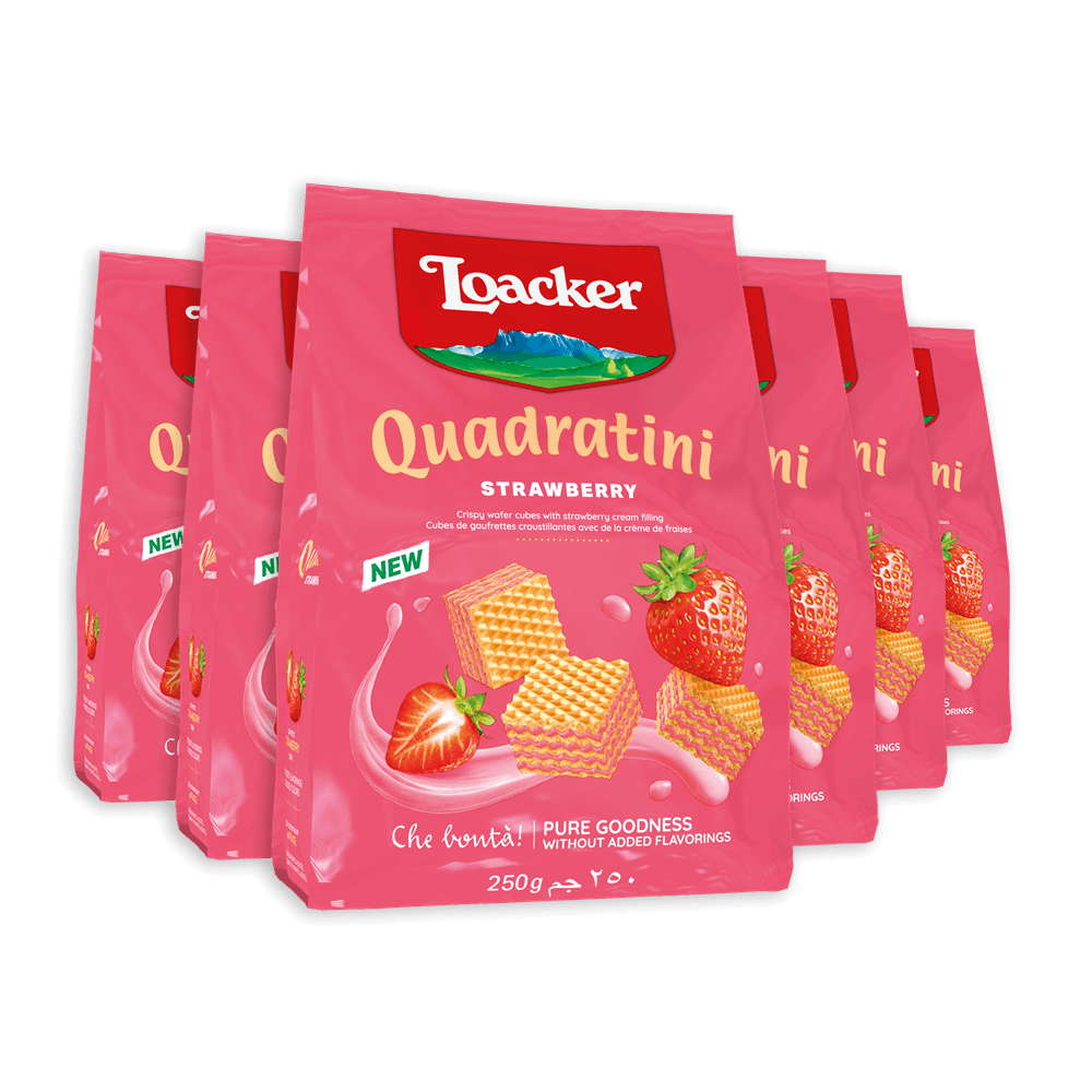 Quadratini Strawberry, Cream-Filled Wafer Cookies (Wholesale)