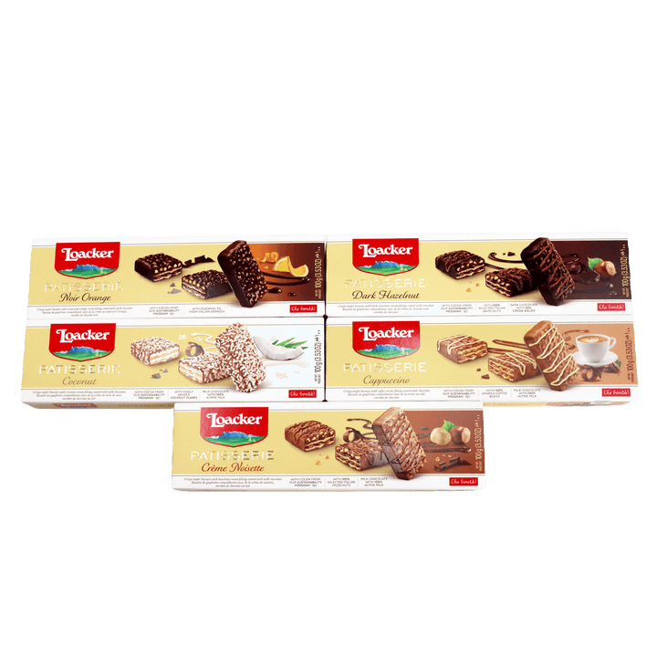 Part of collection of Loacker cookie packages called The Grand Chocolate Indulgence Gift Box